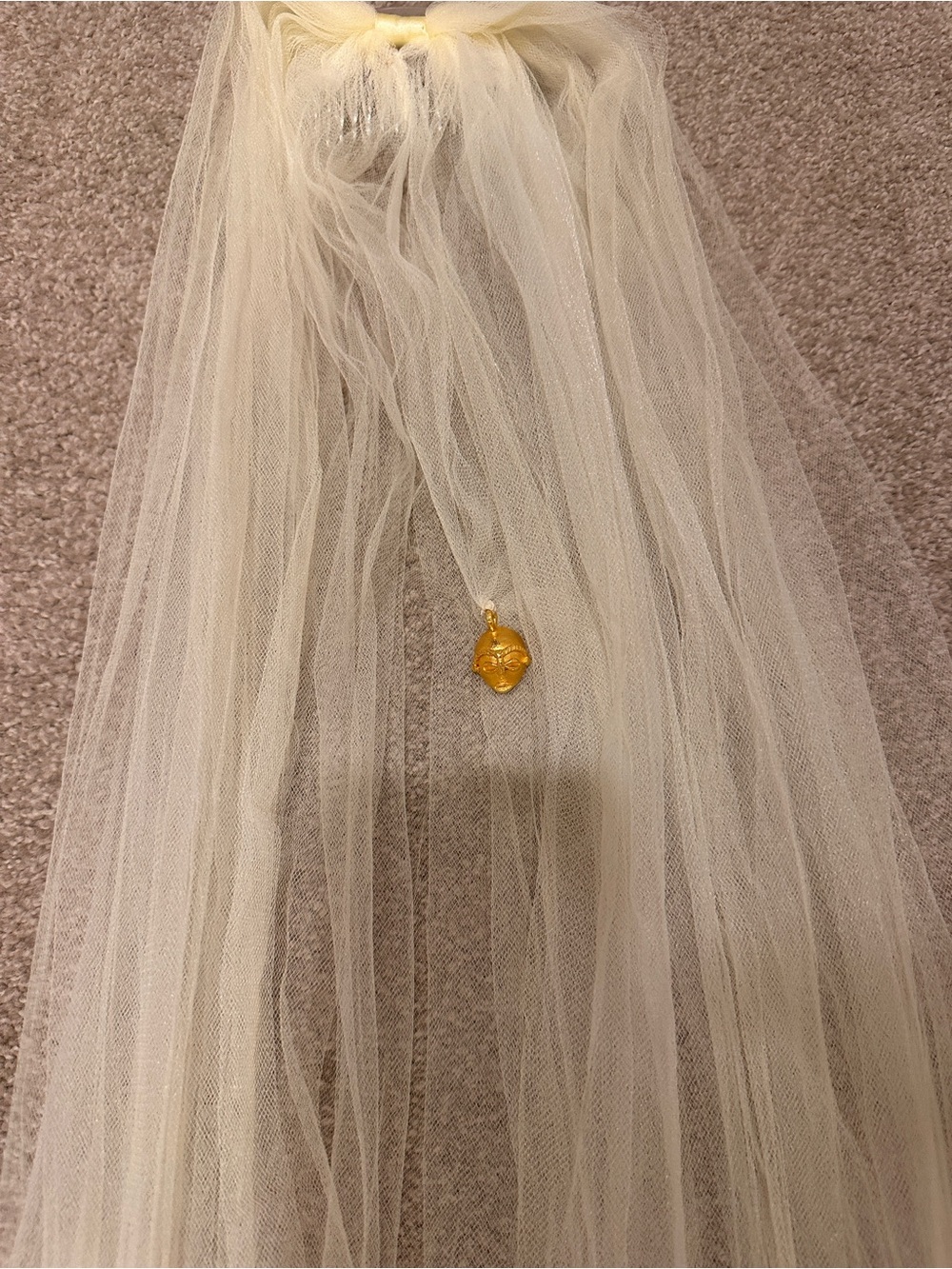 Ivory Vintage Bridal Maxi Skirt with Tulle Veil - Picture 8 of 13